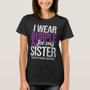 T-shirt Je Porte Du Purple Pour Soeur Pancréatique Cancer
