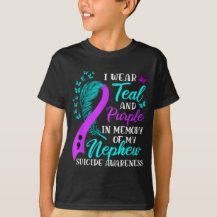 T-shirt Je Porte Du Purple Turquoise En Mémoire De Mon Sui