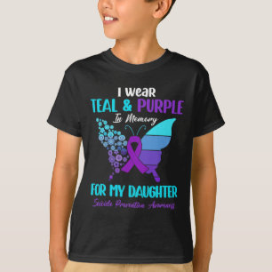 T-shirt Je Porte Du Purple Turquoise En Mémoire Du Suicide