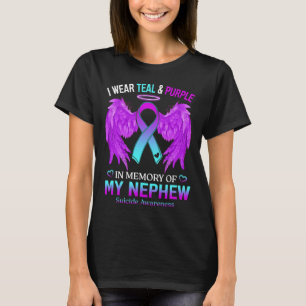 T-shirt Je Porte Du Purple Turquoise En Mémoire Du Suicide