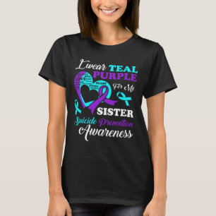 T-shirt Je Porte Du Purple Turquoise Pour La Prévention Su