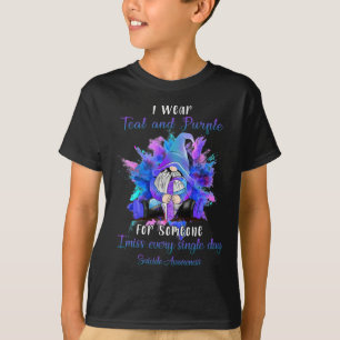 T-shirt Je Porte Du Purple Turquoise Pour Quelqu'Un Gnome