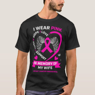 T-shirt Je porte du rose en mémoire de ma femme sensibilis
