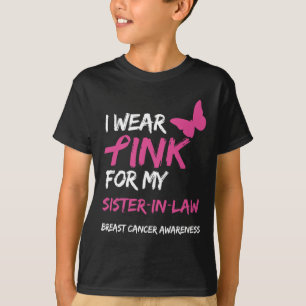 T-shirt Je Porte Du Rose Pour Ma belle-soeur Cancer Du Sei