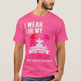 T-shirt Je Porte Du Rose Pour Ma Femme Sensibilisation Au