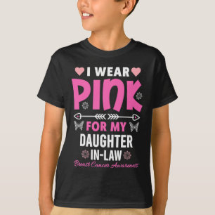 T-shirt Je Porte Du Rose Pour Ma Fille Cancer Du Sein De L