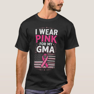 T-shirt Je Porte Du Rose Pour Ma GMA Grand-mère Patriotiqu