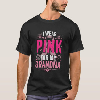 T-shirt Je Porte Du Rose Pour Ma Grand-Mère Sensibilisatio