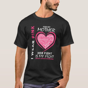 T-shirt Je Porte Du Rose Pour Ma Mère Conscience Du Cance