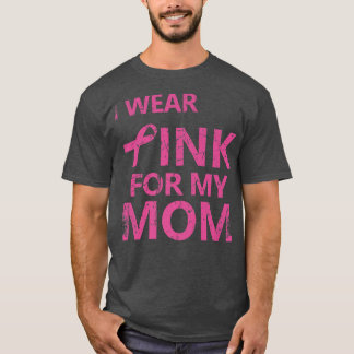 T-shirt Je Porte Du Rose Pour Ma Mère Conscience Du Cancer