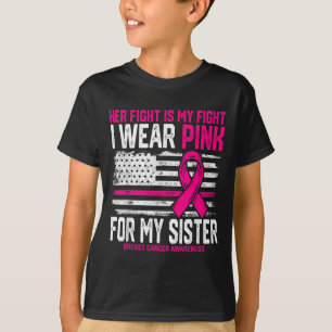 T-shirt Je Porte Du Rose Pour Ma Soeur Sensibilisation Au