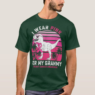 T-shirt Je Porte Du Rose Pour Mon Ruban Grammy T Rex Dinos