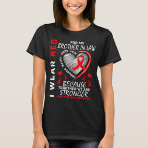 T-shirt Je Porte Du Rouge Pour La Maladie Cardiaque De Mon