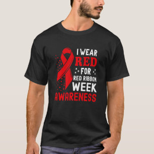 T-shirt Je Porte Du Rouge Pour La Semaine Rouge Du Ruban S