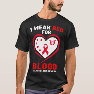 T-shirt Je porte du rouge pour la sensibilisation au cance