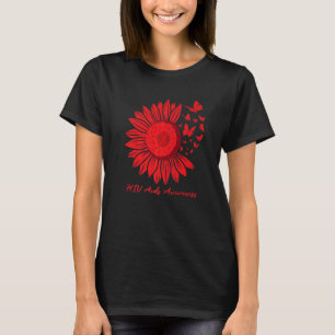 T-shirt Je porte du rouge pour la sensibilisation au VIH S
