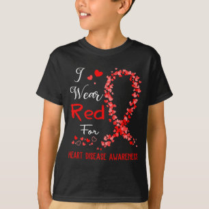 T-shirt Je porte du rouge pour la sensibilisation aux mala