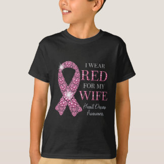 T-shirt Je Porte Du Rouge Pour Ma Femme Maladie Cardiaque