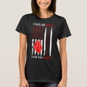 T-shirt Je Porte Du Rouge Pour Ma Femme Maladie Cardiaque