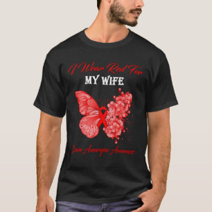 T-shirt Je Porte Du Rouge Pour Ma Femme Sensibilisation À