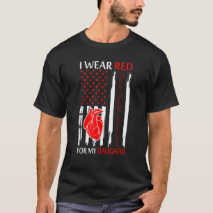 T-shirt Je Porte Du Rouge Pour Ma Fille Maladie Cardiaque