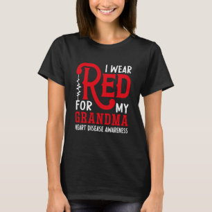 T-shirt Je Porte Du Rouge Pour Ma Grand-Mère Maladie Cardi