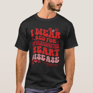 T-shirt Je Porte Du Rouge Pour Ma Grand-mère Maladie Cardi