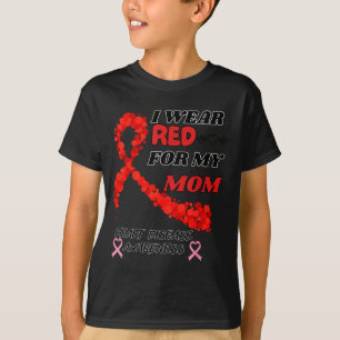 T-shirt Je porte du rouge pour ma mère, sensibilisation à