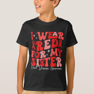 T-shirt Je Porte Du Rouge Pour Ma Soeur Retro Chd Sensibil