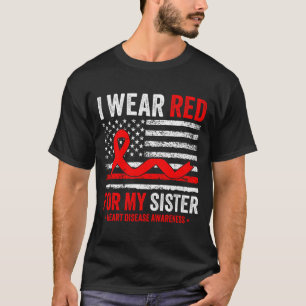 T-shirt Je Porte Du Rouge Pour Ma Soeur Sensibilisation à