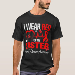 T-shirt Je Porte Du Rouge Pour Ma Soeur Sensibilisation Au