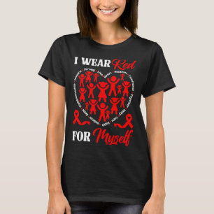 T-shirt Je Porte Du Rouge Pour Moi-même Mois De Sensibilis