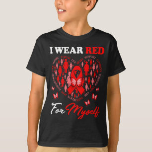 T-shirt Je Porte Du Rouge Pour Moi Ruban De Sensibilisatio