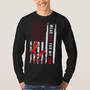 T-shirt Je Porte Du Rouge Pour Mon Fils Stroke Sensibilisa