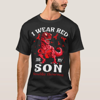 T-shirt Je Porte Du Rouge Pour Mon FILS Vasculitis Sensibi