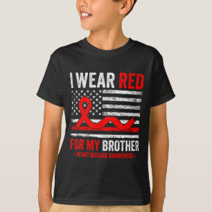 T-shirt Je Porte Du Rouge Pour Mon Frère Sensibilisation A