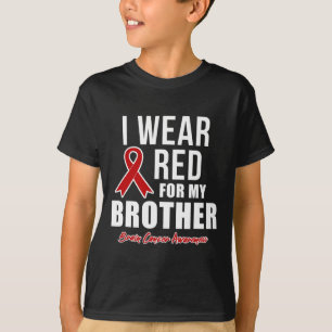 T-shirt Je Porte Du Rouge Pour Mon Frère Sensibilisation A