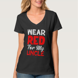 T-shirt Je Porte Du Rouge Pour Mon Oncle Sensibilisation A
