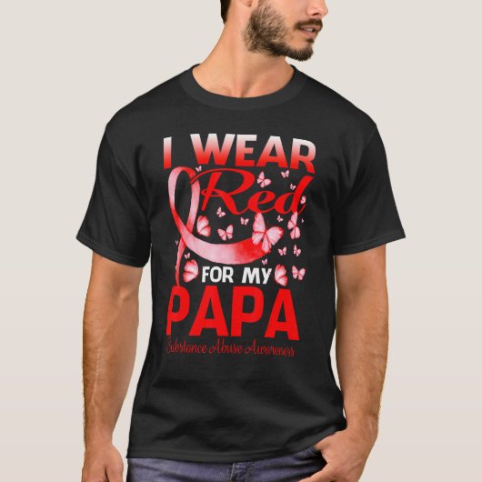 T-shirt Je Porte Du Rouge Pour Mon Papa Sensibilisation À  (Devant)