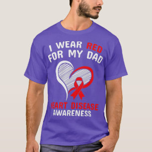 T-shirt Je Porte Du Rouge Pour Mon Père Maladie Cardiaque