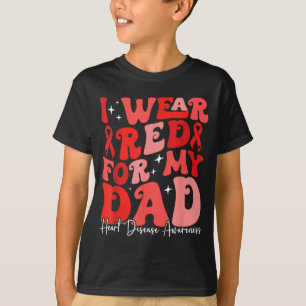 T-shirt Je Porte Du Rouge Pour Mon Père Retro Chd Sensibil