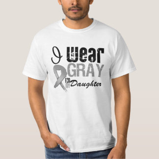 T-shirt Je Porte Du Ruban De Sensibilisation Gris Pour Ma