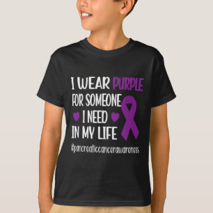 T-shirt Je Porte Du Ruban Violet Pancréatique Cancer Guerr
