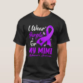 T-shirt Je porte du ruban violet pour ma connaissance Mimi (Devant)