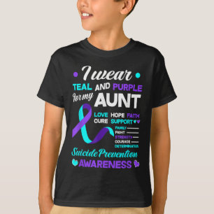 T-shirt Je porte du sarcelle et du violet pour la préventi