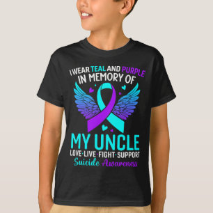 T-shirt Je Porte Du Sarcelle Et Du Violet Pour La Préventi