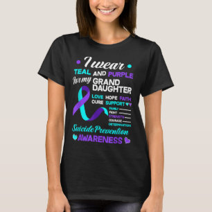 T-shirt Je porte du sarcelle et du violet pour la préventi