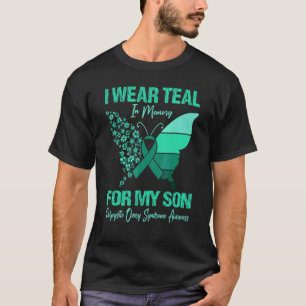T-shirt Je Porte Du Sarcelle Pour Le Syndrome Des Ovaires