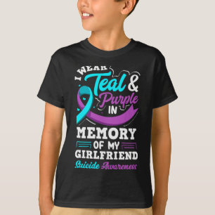 T-shirt Je Porte Du Turquoise Et Du Violet En Mémoire De M