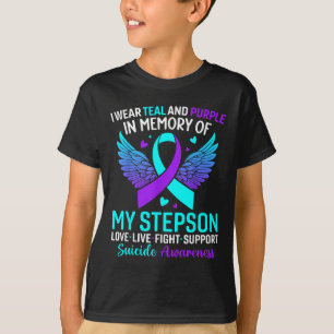 T-shirt Je Porte Du Turquoise Et Du Violet Pour La Prévent